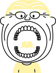 Obraz premium 大人 シニア 28本 親知らずなし 歯列 口の中 イラスト