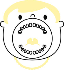 子供　歯列　口の中　イラスト
