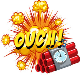 Comic speech bubble with ouch text