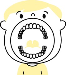 子供　歯列　口の中　イラスト