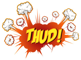 Comic speech bubble with thud text