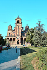 Magnificent architecture of orthodox St. Mark's Church in Belgrade, Serbia. 14.08.2012.