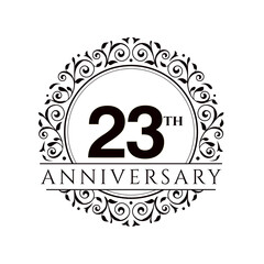 23 Year Anniversary Logo Vector Template Design Illustration