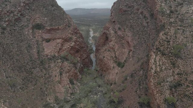 Simpsons Gap In West MacDonnell Ranges, Burt Plain, Northern Territory, Australia - Rungutjirpa In Tjoritja. - aerial