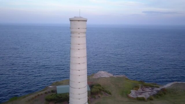 Lighthouse in Sydney, Australia seen with drone.