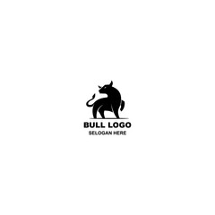 Bull silhouettes logo. Isolated on white background. Bull logo designs. Vector illustration.