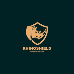Rhino shield Logo Concept Vector. Rhino Logo Template - Vector