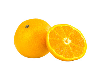 Orange fruit isolated on white background.Clipping path