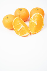 Oranges on the white background 