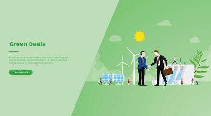 green deal agreement concept for website design template banner or slide presentation cover