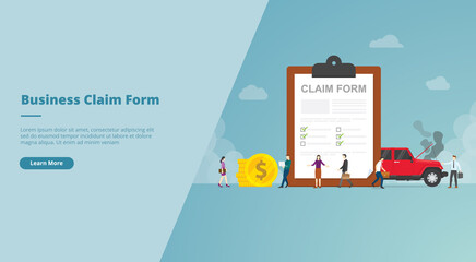 claim form on the clipboard concept for website design template banner or slide presentation cover