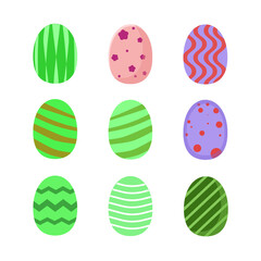 Vector Illustration of Set of Easter Eggs