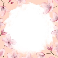 桜フレーム　水彩画