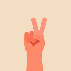 Victory hand sign illustration