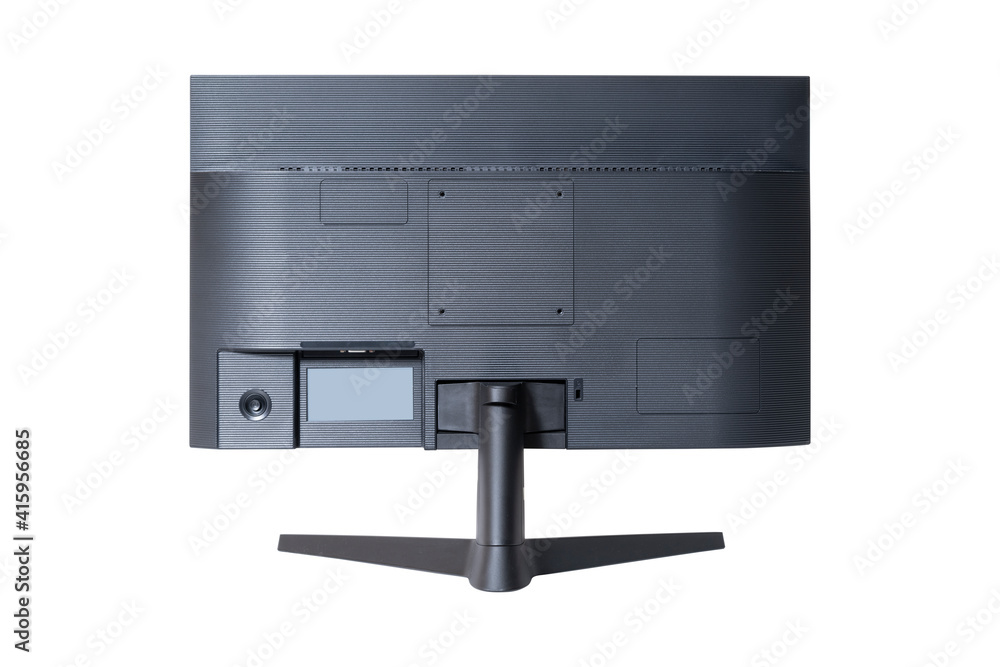 Poster back view, monitor for computer new model isolated on white background