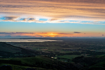 sunset over the city