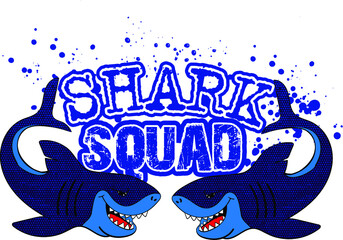 Hand drawn Dangerous shark attach slogan.  background for boys and girls,  For prints, T-shirts, textiles,fabric, web. 