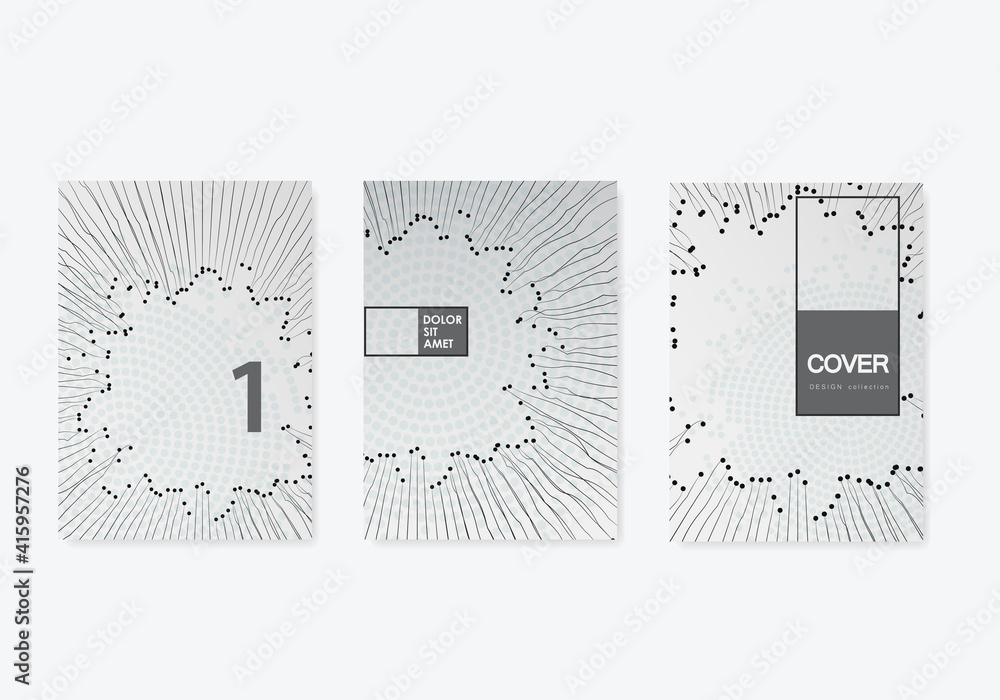 Poster abstract circle dots lines for paper design. abstract graphic design template. white paper texture. 