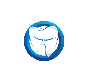 circle dental icon logo design template