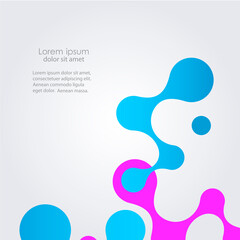 Modern abstract pattern with blue molecules together. Medical research