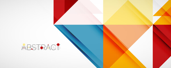 Fototapeta premium Geometric abstract background. Techno color triangle shapes. Vector illustration for covers, banners, flyers and posters and other designs