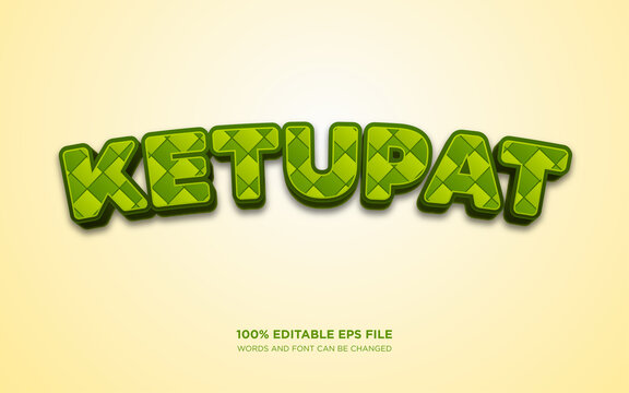 Ketupat 3D Editable Text Style Effect