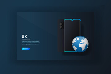 UX banner - User experience banner concept.Vector illustration