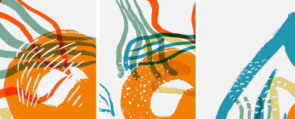 Abstrakte Hintergründe für soziale Medien. Abstrakte handgezeichnete Kritzeleien. Vektorillustration für Abdeckungen, Fahnen, Flieger © antishock