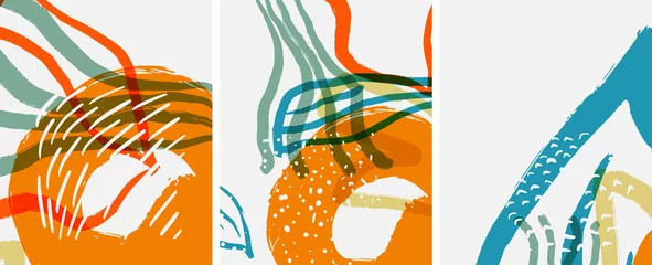Abstrakte Hintergründe für soziale Medien. Abstrakte handgezeichnete Kritzeleien. Vektorillustration für Abdeckungen, Fahnen, Flieger © antishock