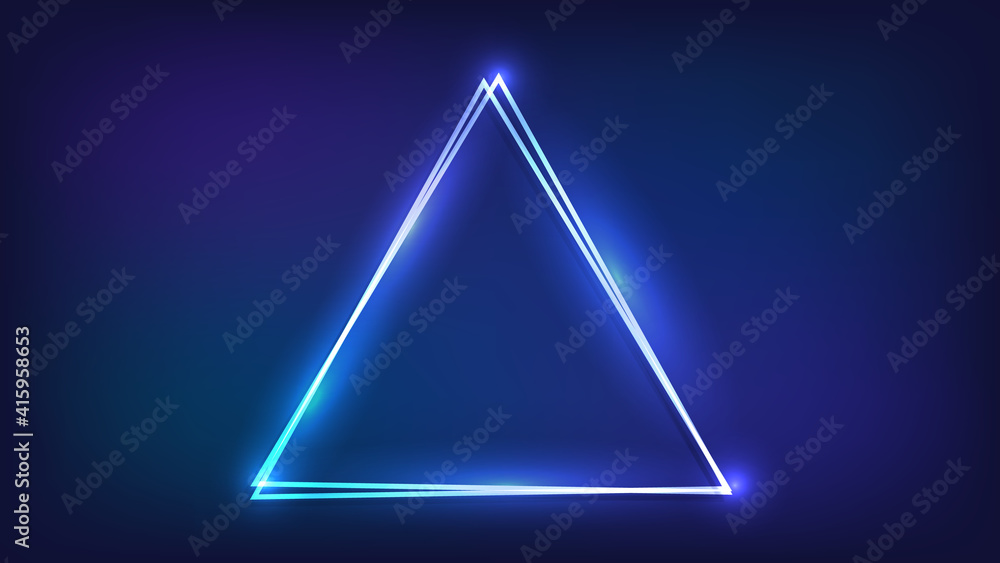 Aufkleber neon double triangular frame with shining effects