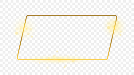 Gold glowing rounded rectangular shape frame