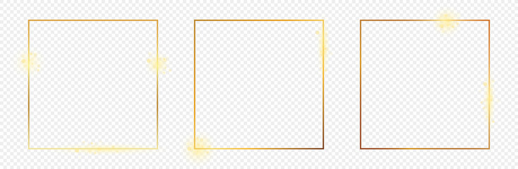 Gold glowing square frame