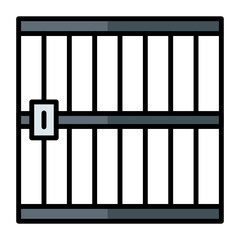 Prison Concept, Jail Bars Vector Color Icon Design, Law Firm and Legal institutions Stock illustration,  correctional facility Gate on White background
