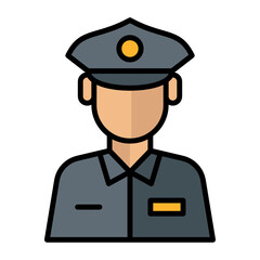 Sherriff Police Avatar Vector color Icon Design, Law enforcement Concept, Lawy enforcement and Legal system Symbol on white background
