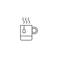 Illustration of Hot Tea Outline Icon - Fast Food Icon Set Vector Illustration Design.