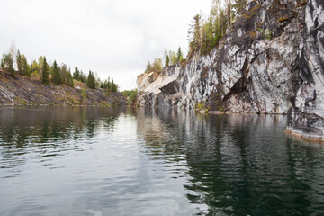 Fototapeta premium lake with rocks in karelia