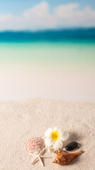 Fototapeta na wymiar 16:9 aspect ratio of beach background, summer background concept