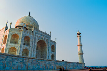 Fototapeta premium Taj Mahal, One of the Seven Wonders in the World. A UNSESCO world Heritage Site