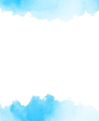 綺麗な青色の水彩フレーム