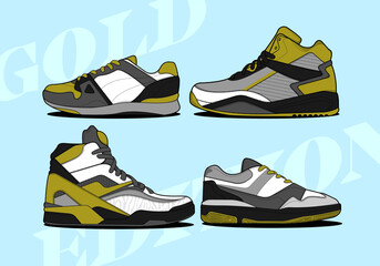 Sports basketball shoes design vector template