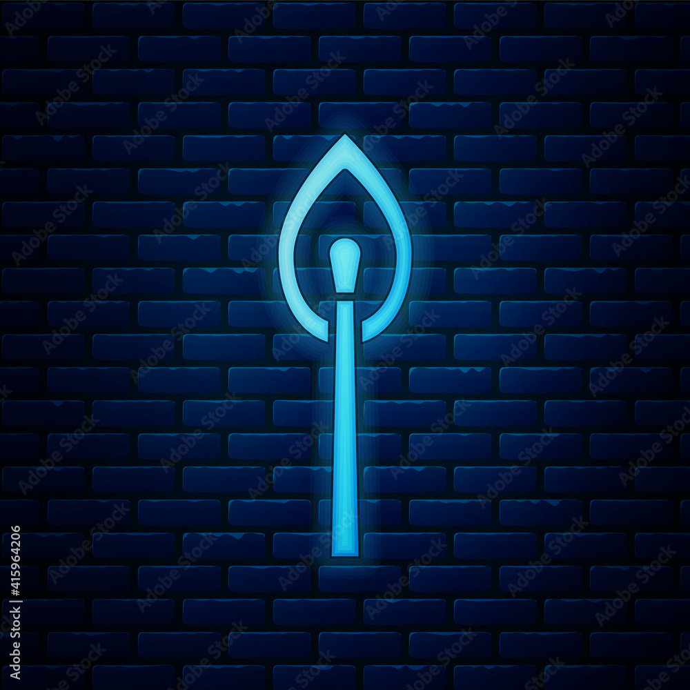 Poster blue burning match with fire icon isolated seamless pattern on red background. match with fire. matc