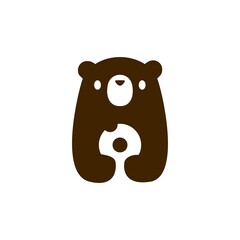 bear cub baby donuts logo vector icon illustration