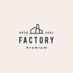 Fototapeta premium factory hipster vintage logo vector icon illustration