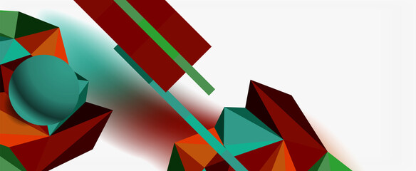 Trendy 3d geometric composition, design template for business or technology presentation, internet poster or web brochure cover