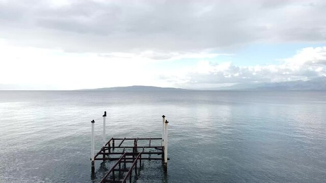 vista de alta mar desde arriba, palmar de ocoa, oceano tranquilo