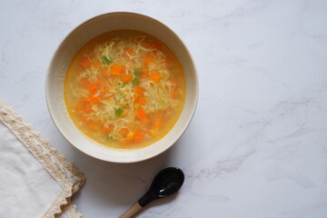 vegetables soup in a bowl