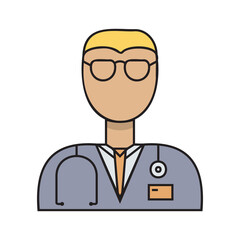 Doctor simple medicine icon in trendy line style isolated on white background for web applications and mobile concepts. Vector illustration