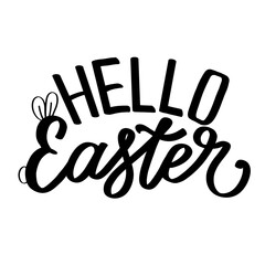 Hello easter lettering vector illustration