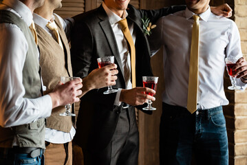 Group of handsome elegant young men