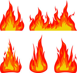 set of fire flames
